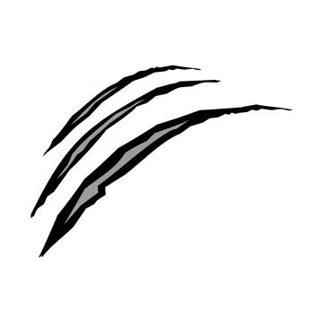 Horror Single Claw Mark Scratch Vector Icon Stock Illustration