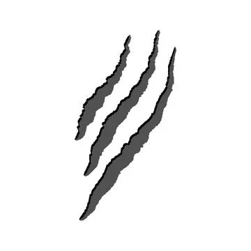 Horror Single Claw Mark Scratch Vector Icon Stock Illustration