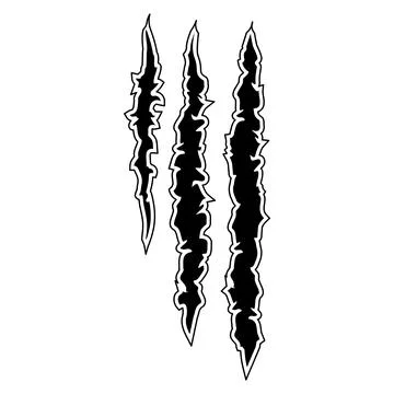 Horror Single Claw Mark Scratch Vector Icon Stock Illustration