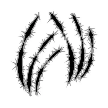 Horror Single Claw Mark Scratch Vector Icon Stock Illustration