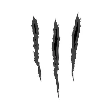 Horror Single Claw Mark Scratch Vector Icon Stock Illustration
