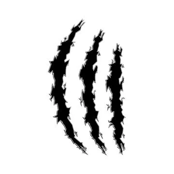Horror Single Claw Mark Scratch Vector Icon Stock Illustration