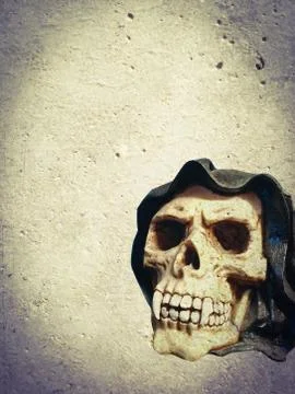 Horror skull with canine teeth Stock Illustration