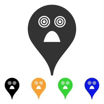 Horror Smiley Map Marker Vector Icon 스톡 일러스트
