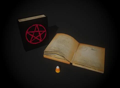 Horror spell book on the background 3d-rendering Stockillustratie