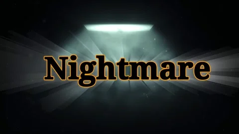 Horror themed cinematic text title animation featuring glowing orange 스톡 동영상 343810617