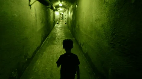 Horror tunnel night vision Stock-Footage 48658287