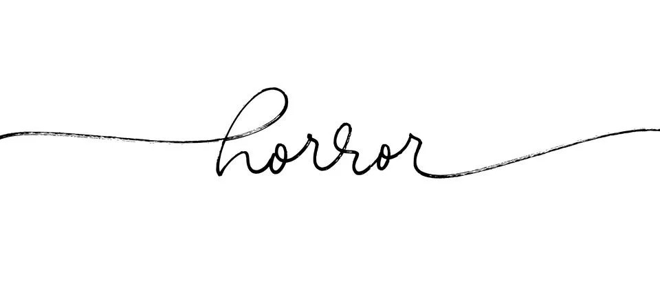 Horror vector line lettering isolated on white Stock Illustration