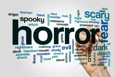 Horror word cloud Stock Photos