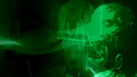 Horror Zombie With Effects, Mixed Media Of Two Cg Animation Stock Footage 124300859