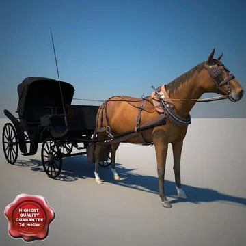 Horse and Carriage V2 3D Model