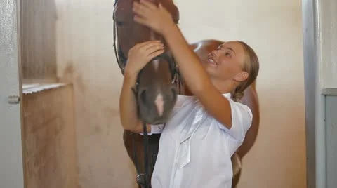 Horse And Jockey Stock Footage