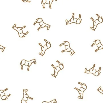 Horse animal vector seamless pattern Stock Illustration
