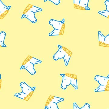 Horse animal vector seamless pattern Illustrazione stock