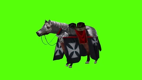 Horse Bite Green Screen Animation 4k Rendering Stock Footage 297160519