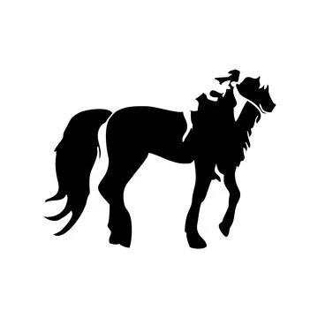 Horse is black Stock Illustration