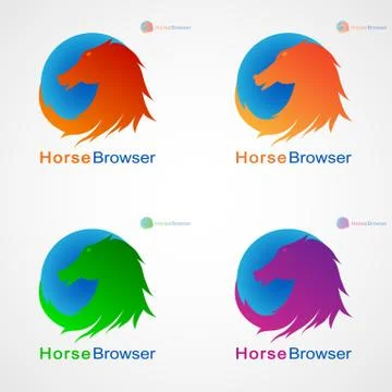 HORSE BROWSER LOGO 6 Stock Illustration