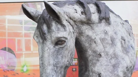 Horse Bust Sculpture 库存影片 129610494