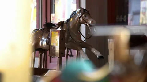 Horse on carousel ride Stock Footage 55909393
