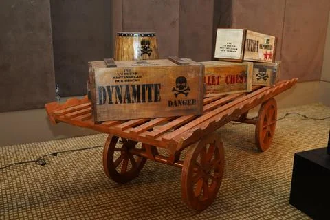 Horse carriage with dynamite Stock Photos