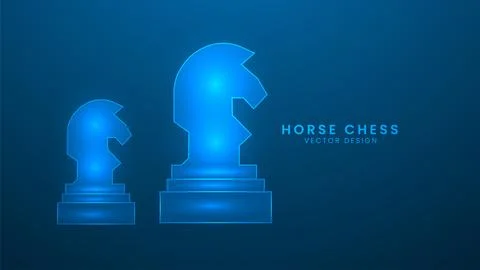 Horse chess has a thin line. Horse chess piece outline. Vector illustration.. Stock Illustration