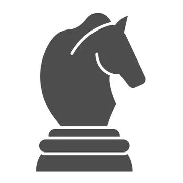 Horse chess solid icon. Chess game vector illustration isolated on white. Sport イラスト素材