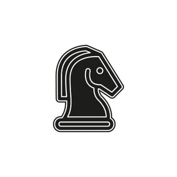 Horse Chess Vector Icon. Chess game horse illustration - game, strategy Stock Illustration