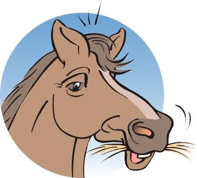 Horse chewing grass Stock Illustration