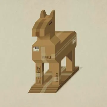 Horse in a custom package Stock Illustration