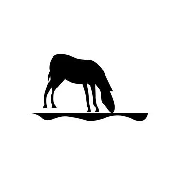 Horse drinking water 库存插图