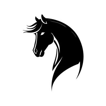 Horse Face Silhouette Vector Stock Illustration