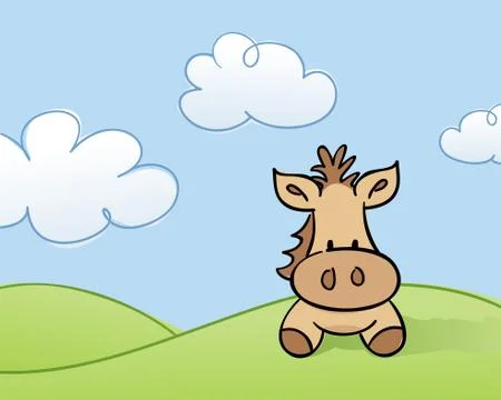 Horse in a field Stock Illustration