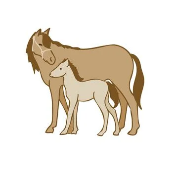 Horse with foal Stock-Illustration