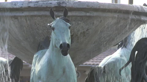 Horse Fountain, Scottsdale, Arizona Stock Footage