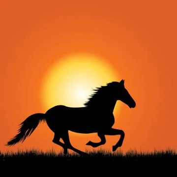 Horse galloping Stock Illustration
