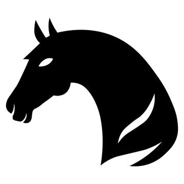 Horse head black vector icon on white background Stock Illustration