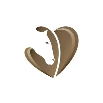 Horse head with heart shape, vector illustration Illustrazione stock