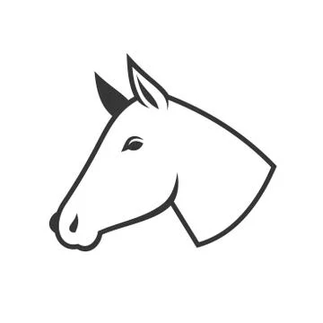 Horse Head Icon Logo. Vector Stock Illustration