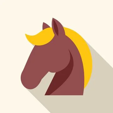 Horse head logo representing power and elegance with long shadow Ilustração Stock