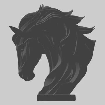Horse Head Posture Statue Vector. Иллюстрация