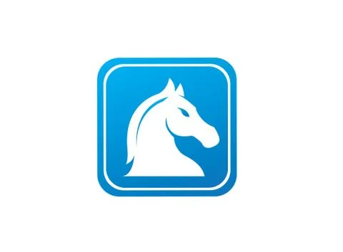 Horse head in the square shape for chess symbol logo design illustration Stock Illustration
