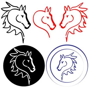 Horse head on white background Stock Illustration