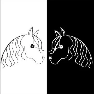Horse heads Stock Illustration