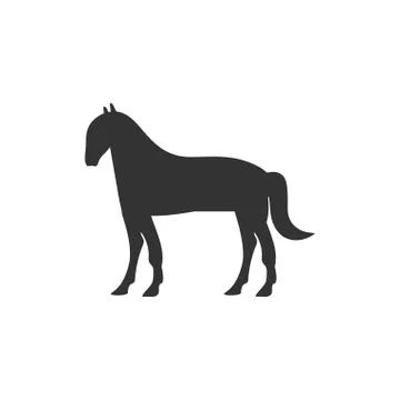 Horse icon flat Illustrazione stock