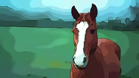 Horse Illustration 4K Loop Stock Footage 293496514