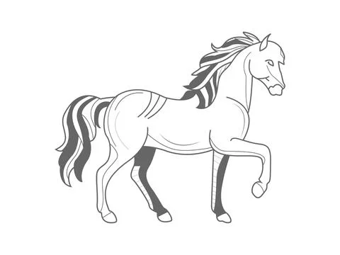 Horse Illustration vector on a white background Stock Illustration