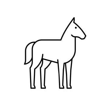 Horse line icon Stock Illustration