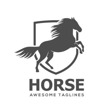 Horse with lines shield Stock Illustration