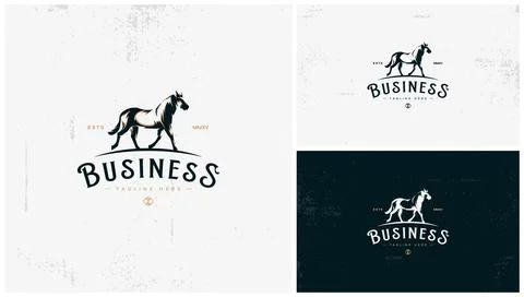 Horse logo with classic theme Stock Illustration