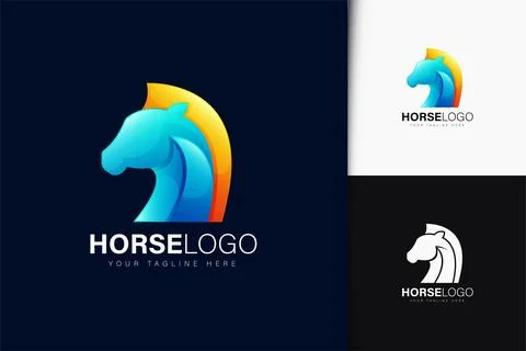 Horse logo design with gradient Stock Illustration